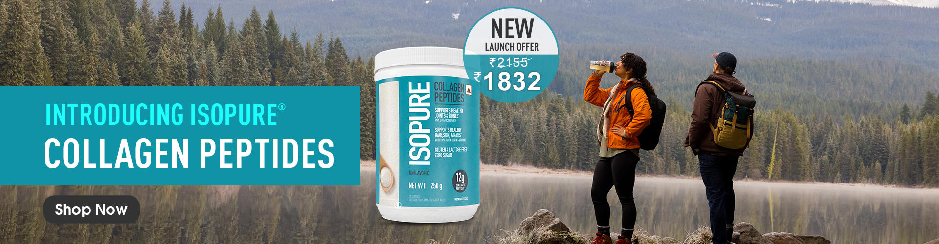 Isopure Collagen Peptides (12g/serve) with Type I,II & III Collagen (Unflavoured)- 250g
